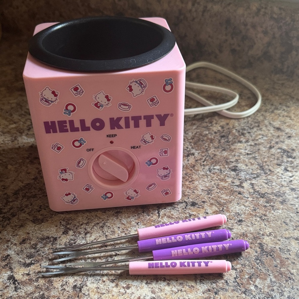 🩵Hello Kitty Pink fondue Warmer with Stickers